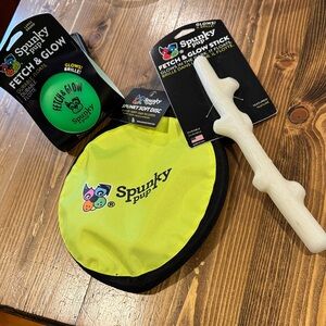 Spunky Pup Glow Stick/Ball/Soft Disc Bundle
